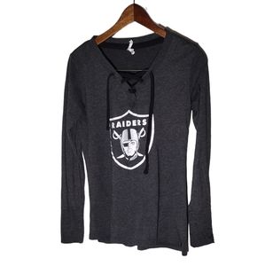 Raiders Long Sleeve Sweatshirt - Gray Size Medium